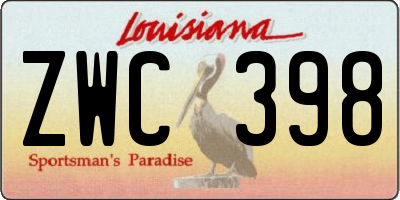 LA license plate ZWC398