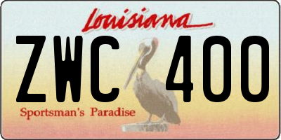 LA license plate ZWC400