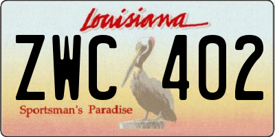 LA license plate ZWC402