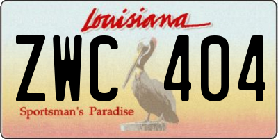 LA license plate ZWC404