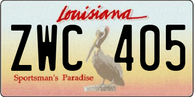 LA license plate ZWC405