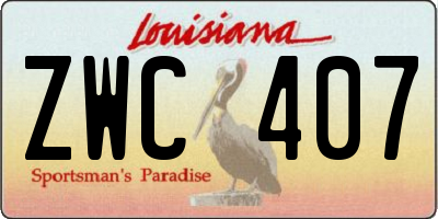 LA license plate ZWC407