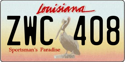 LA license plate ZWC408