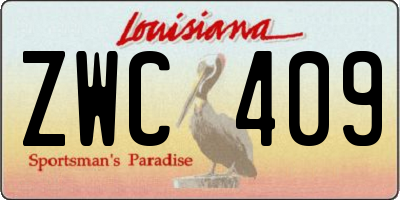 LA license plate ZWC409