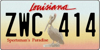 LA license plate ZWC414