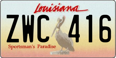 LA license plate ZWC416
