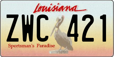 LA license plate ZWC421