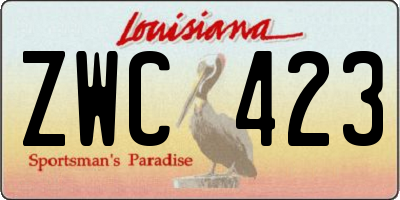LA license plate ZWC423
