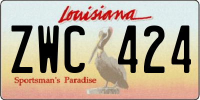 LA license plate ZWC424