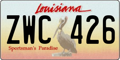 LA license plate ZWC426