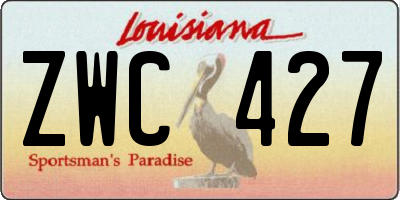 LA license plate ZWC427