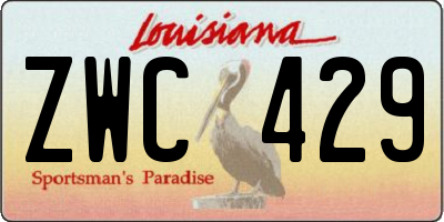 LA license plate ZWC429