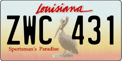 LA license plate ZWC431