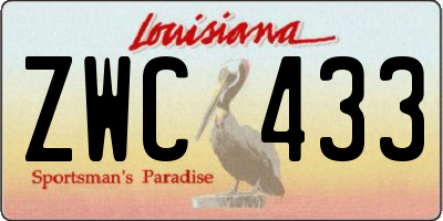 LA license plate ZWC433