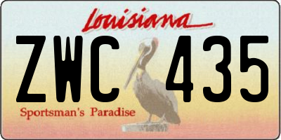 LA license plate ZWC435