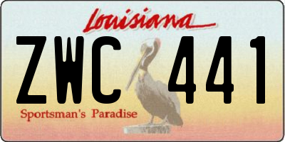 LA license plate ZWC441