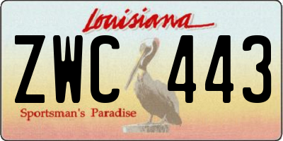 LA license plate ZWC443