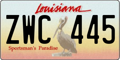 LA license plate ZWC445