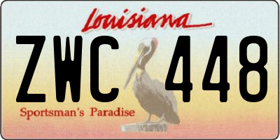 LA license plate ZWC448
