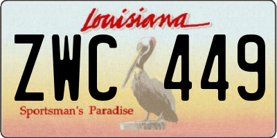 LA license plate ZWC449