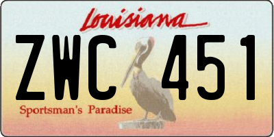 LA license plate ZWC451