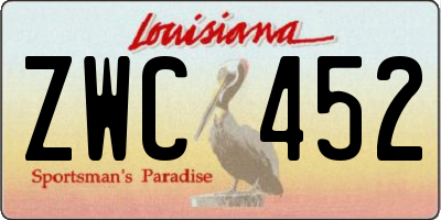 LA license plate ZWC452