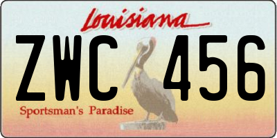 LA license plate ZWC456