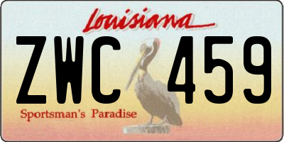 LA license plate ZWC459