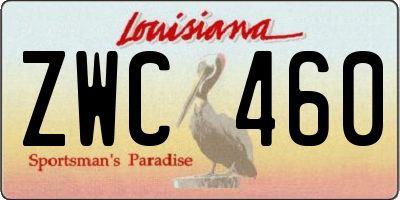 LA license plate ZWC460