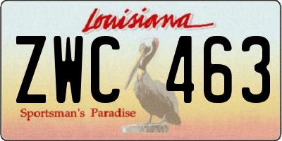 LA license plate ZWC463
