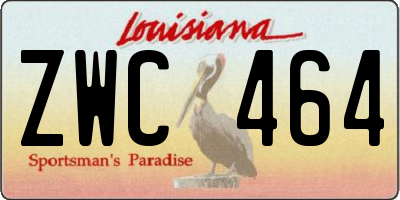 LA license plate ZWC464