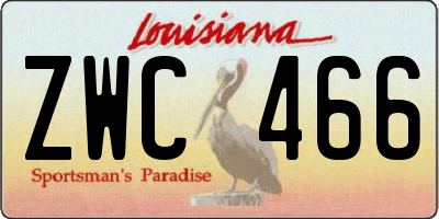 LA license plate ZWC466