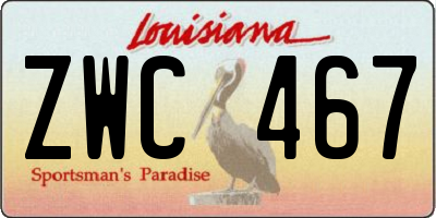 LA license plate ZWC467