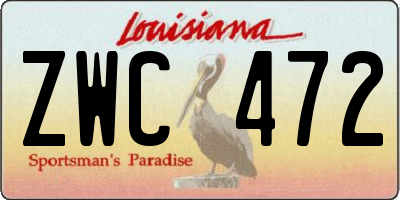 LA license plate ZWC472