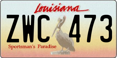 LA license plate ZWC473
