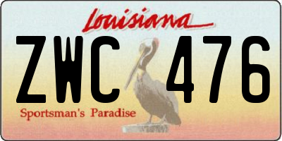 LA license plate ZWC476