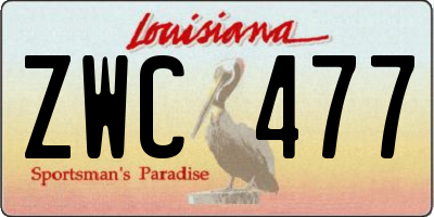 LA license plate ZWC477