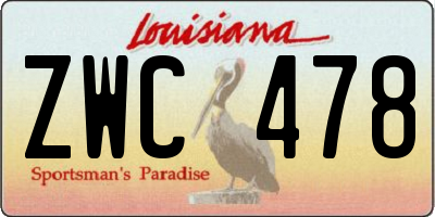 LA license plate ZWC478