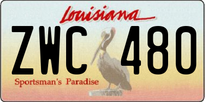 LA license plate ZWC480