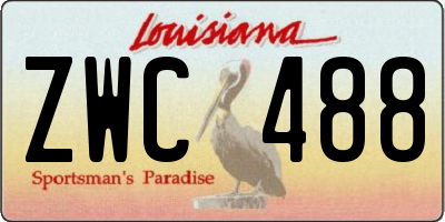 LA license plate ZWC488