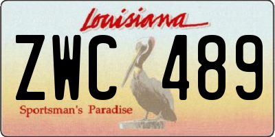 LA license plate ZWC489