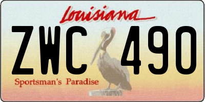 LA license plate ZWC490