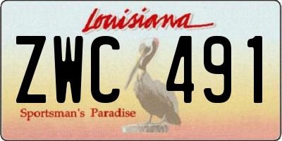 LA license plate ZWC491
