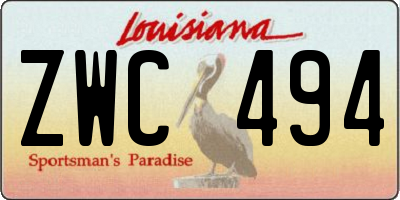 LA license plate ZWC494