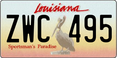 LA license plate ZWC495