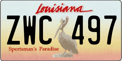 LA license plate ZWC497