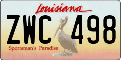 LA license plate ZWC498