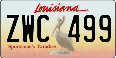 LA license plate ZWC499