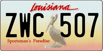 LA license plate ZWC507