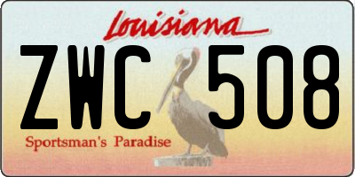 LA license plate ZWC508